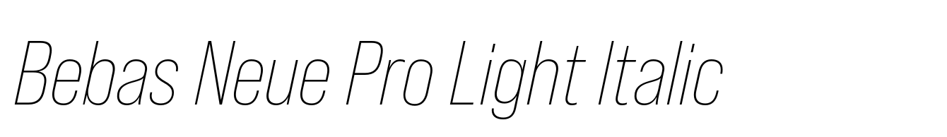 Bebas Neue Pro Light Italic